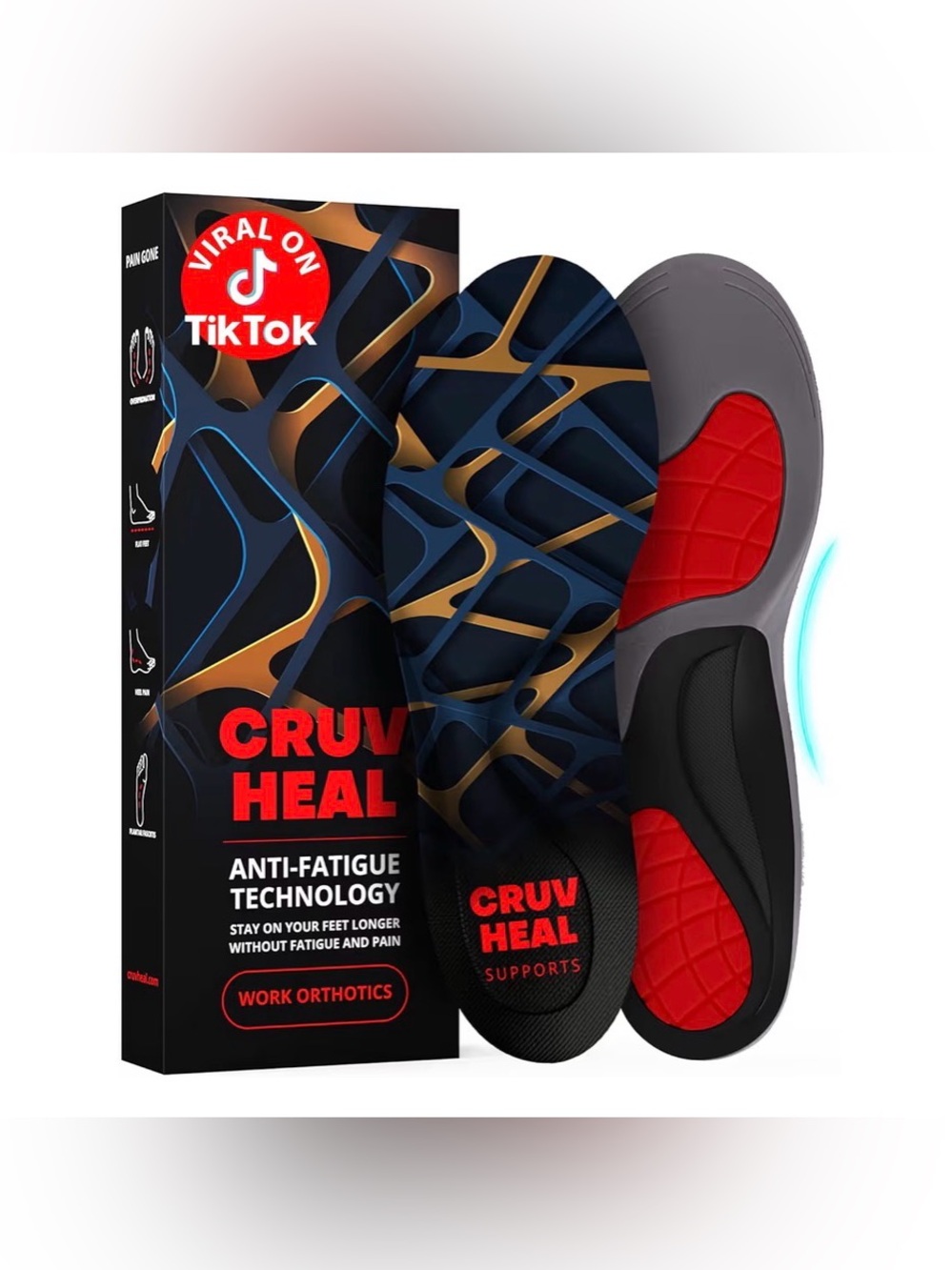 CRUV HEAL Plantar Faciitis Insoles - NEW